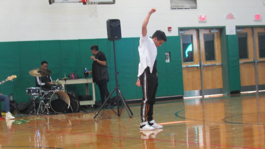 Dancers and singers entertained students at WTMS while they learned the dangers of bullying.