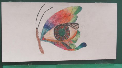 The students were challenged to begin with a human eye and transform it into something surreal.