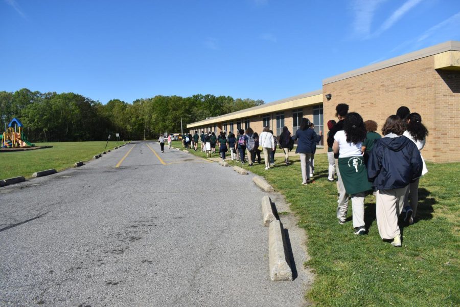 8th graders take a short walk to the high school